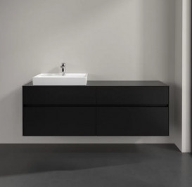 Тумба під раковину Villeroy & Boch Collaro 160х50 см із підсвічуванням МДФ чорний матовий лак C022B0PD