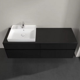 Тумба під раковину Villeroy & Boch Collaro 160х50 см із підсвічуванням МДФ чорний матовий лак C022B0PD