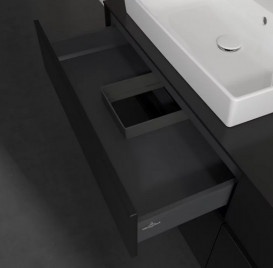 Тумба під раковину Villeroy & Boch Collaro 160х50 см із підсвічуванням МДФ чорний матовий лак C022B0PD