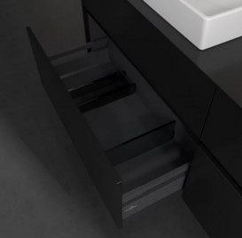 Тумба під раковину Villeroy & Boch Collaro 160х50 см із підсвічуванням МДФ чорний матовий лак C022B0PD