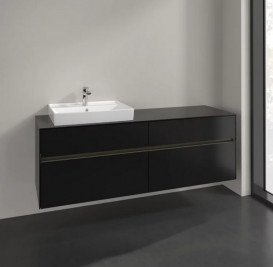 Тумба під раковину Villeroy & Boch Collaro 160х50 см із підсвічуванням МДФ чорний матовий лак C022B0PD