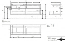 Тумба под раковину Villeroy & Boch Collaro 160х50 см с подсветкой ДСП дуб канзас C022B0RH