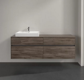 Тумба под раковину Villeroy & Boch Collaro 160х50 см с подсветкой ДСП каменный дуб C022B0RK