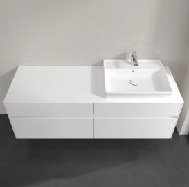 Тумба під раковину Villeroy & Boch Collaro 160х50 см із підсвічуванням МДФ глянсовий білий C023B0DH