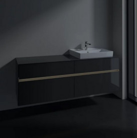 Тумба под раковину Villeroy & Boch Collaro 160х50 см с подсветкой МДФ глянцевый серый C023B0FP