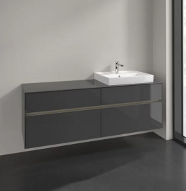 Тумба під раковину Villeroy & Boch Collaro 160х50 см із підсвічуванням МДФ глянсовий сірий C023B0FP