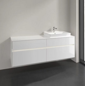 Тумба под раковину Villeroy & Boch Collaro 160х50 см с подсветкой ДСП матовый белый C023B0MS
