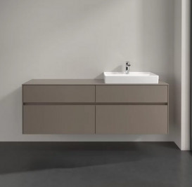 Тумба під раковину Villeroy & Boch Collaro 160х50 см із підсвічуванням ДСП трюфель сірий C023B0VG