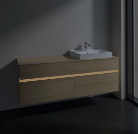Тумба под раковину Villeroy & Boch Collaro 160х50 см с подсветкой ДСП северный дуб C023B0VJ