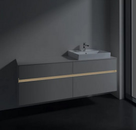 Тумба під раковину Villeroy & Boch Collaro 160х50 см із підсвічуванням ДСП м'який сірий C023B0VK