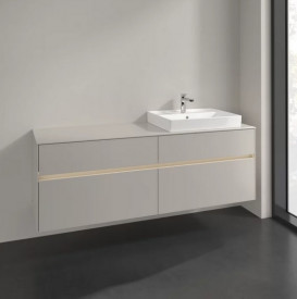 Тумба під раковину Villeroy & Boch Collaro 160х50 см із підсвічуванням ДСП м'який сірий C023B0VK