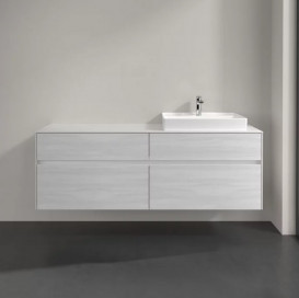 Тумба под раковину Villeroy & Boch Collaro 160х50 см с подсветкой ДСП белое дерево C023B0E8