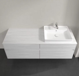 Тумба под раковину Villeroy & Boch Collaro 160х50 см с подсветкой ДСП белое дерево C023B0E8