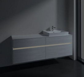 Тумба под раковину Villeroy & Boch Collaro 160х50 см с подсветкой ДСП белое дерево C023B0E8