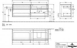 Тумба под раковину Villeroy & Boch Collaro 160х50 см с подсветкой ДСП белое дерево C023B0E8