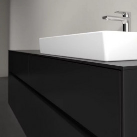 Тумба под раковину Villeroy & Boch Collaro 160х50 см с подсветкой МДФ черный матовый лак C023B0PD