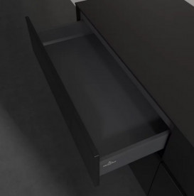 Тумба под раковину Villeroy & Boch Collaro 160х50 см с подсветкой МДФ черный матовый лак C023B0PD