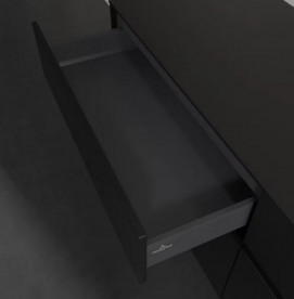 Тумба под раковину Villeroy & Boch Collaro 160х50 см с подсветкой МДФ черный матовый лак C023B0PD