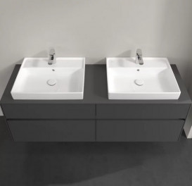 Тумба под раковину Villeroy & Boch Collaro 160х50 см с подсветкой МДФ глянцевый серый C024B0FP