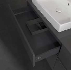 Тумба под раковину Villeroy & Boch Collaro 160х50 см с подсветкой МДФ глянцевый серый C024B0FP