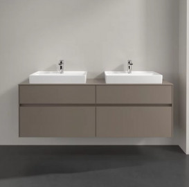 Тумба под раковину Villeroy & Boch Collaro 160х50 см с подсветкой ДСП трюфель серый C024B0VG