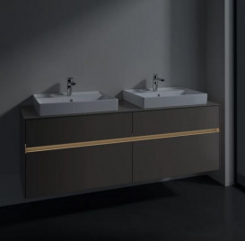 Тумба под раковину Villeroy & Boch Collaro 160х50 см с подсветкой ДСП трюфель серый C024B0VG