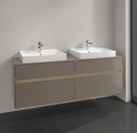 Тумба под раковину Villeroy & Boch Collaro 160х50 см с подсветкой ДСП трюфель серый C024B0VG