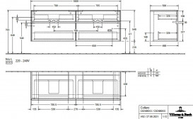 Тумба под раковину Villeroy & Boch Collaro 160х50 см с подсветкой ДСП дуб аризона C024B0VH