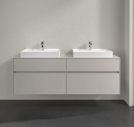 Тумба под раковину Villeroy & Boch Collaro 160х50 см с подсветкой ДСП мягкий серый C024B0VK