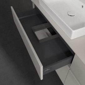 Тумба под раковину Villeroy & Boch Collaro 160х50 см с подсветкой ДСП мягкий серый C024B0VK
