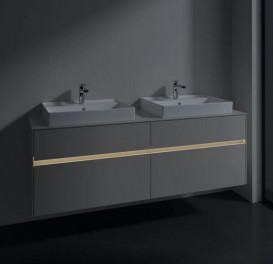 Тумба под раковину Villeroy & Boch Collaro 160х50 см с подсветкой ДСП мягкий серый C024B0VK