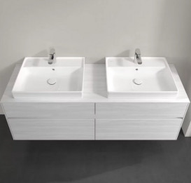 Тумба под раковину Villeroy & Boch Collaro 160х50 см с подсветкой ДСП белое дерево C024B0E8