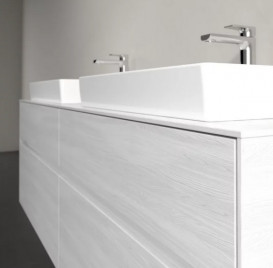 Тумба под раковину Villeroy & Boch Collaro 160х50 см с подсветкой ДСП белое дерево C024B0E8