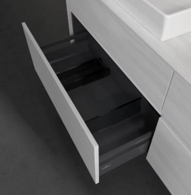 Тумба под раковину Villeroy & Boch Collaro 160х50 см с подсветкой ДСП белое дерево C024B0E8