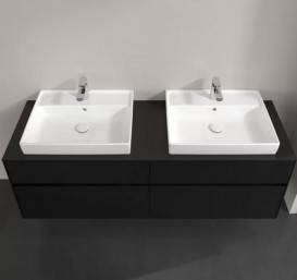 Тумба под раковину Villeroy & Boch Collaro 160х50 см с подсветкой МДФ черный матовый лак C024B0PD