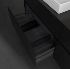 Тумба под раковину Villeroy & Boch Collaro 160х50 см с подсветкой МДФ черный матовый лак C024B0PD