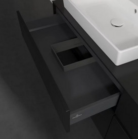 Тумба под раковину Villeroy & Boch Collaro 160х50 см с подсветкой МДФ черный матовый лак C024B0PD