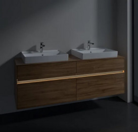 Тумба под раковину Villeroy & Boch Collaro 160х50 см с подсветкой ДСП дуб канзас C024B0RH