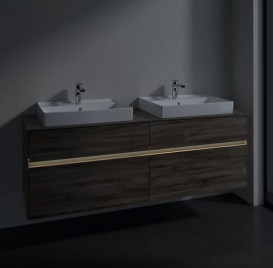 Тумба под раковину Villeroy & Boch Collaro 160х50 см с подсветкой ДСП каменный дуб C024B0RK