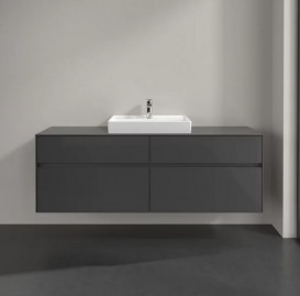 Тумба під раковину Villeroy & Boch Collaro 160х50 см із підсвічуванням МДФ глянсовий сірий C025B0FP