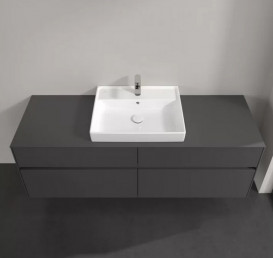 Тумба під раковину Villeroy & Boch Collaro 160х50 см із підсвічуванням МДФ глянсовий сірий C025B0FP