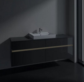 Тумба під раковину Villeroy & Boch Collaro 160х50 см із підсвічуванням МДФ глянсовий сірий C025B0FP