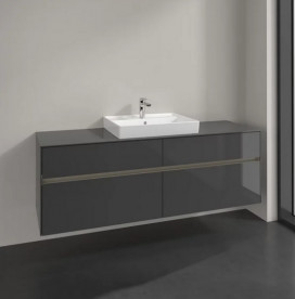 Тумба під раковину Villeroy & Boch Collaro 160х50 см із підсвічуванням МДФ глянсовий сірий C025B0FP