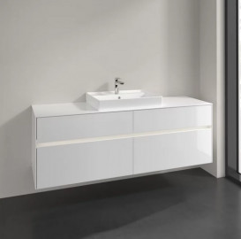 Тумба под раковину Villeroy & Boch Collaro 160х50 см с подсветкой ДСП матовый белый C025B0MS