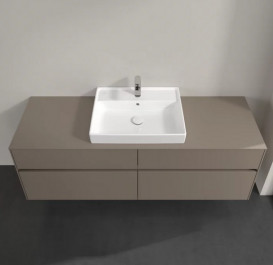 Тумба под раковину Villeroy & Boch Collaro 160х50 см с подсветкой ДСП трюфель серый C025B0VG