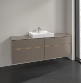 Тумба под раковину Villeroy & Boch Collaro 160х50 см с подсветкой ДСП трюфель серый C025B0VG