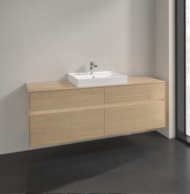 Тумба под раковину Villeroy & Boch Collaro 160х50 см с подсветкой ДСП северный дуб C025B0VJ