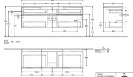 Тумба под раковину Villeroy & Boch Collaro 160х50 см с подсветкой ДСП дуб аризона C025B0VH