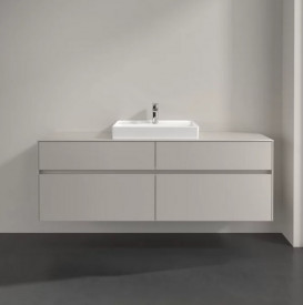 Тумба під раковину Villeroy & Boch Collaro 160х50 см із підсвічуванням ДСП м'який сірий C025B0VK