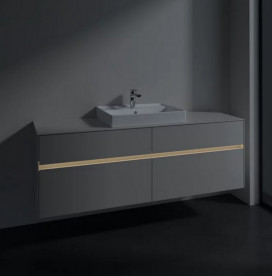 Тумба під раковину Villeroy & Boch Collaro 160х50 см із підсвічуванням ДСП м'який сірий C025B0VK